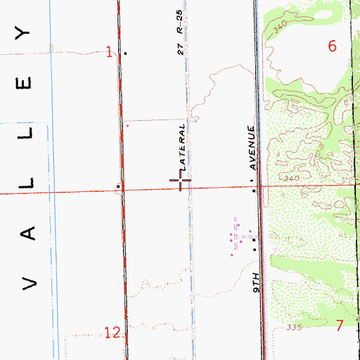 Topographic Map of Lateral Twenty-seven R-25, AZ