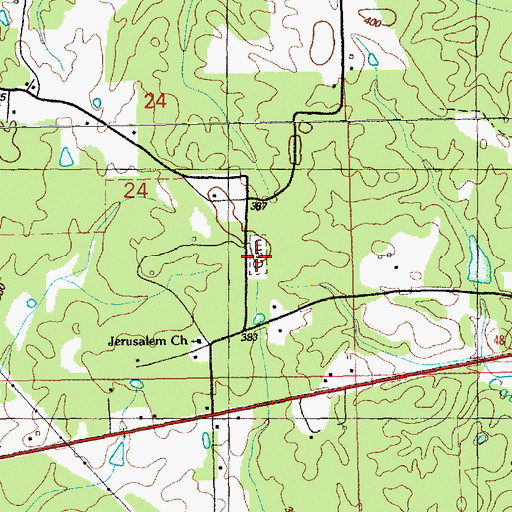Topographic Map of Jerusalem Cemetery, MS