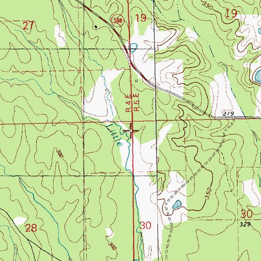 Topographic Map of McDowell Cemetery, MS