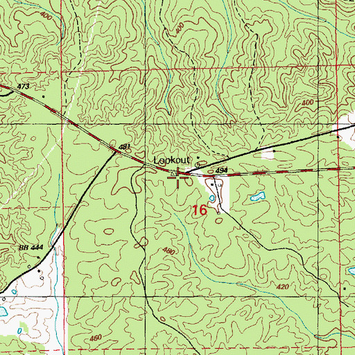Topographic Map of Jefferson, MS