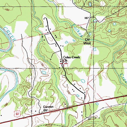 Topographic Map of Saint James Church, MS