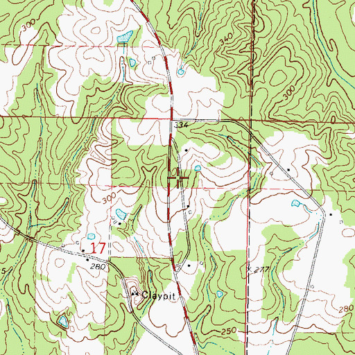 Topographic Map of Beavercreek School (historical), MS