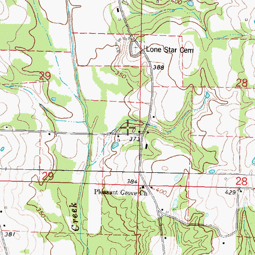 Topographic Map of Black Jack School (historical), MS