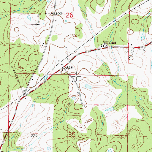 Topographic Map of Caney Head School (historical), MS