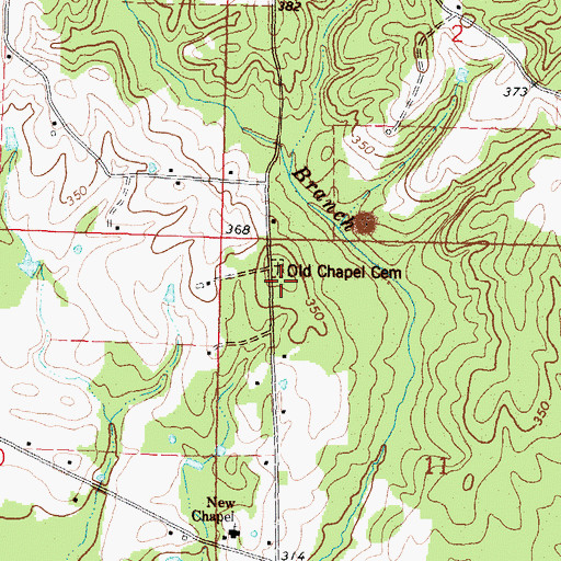 Topographic Map of Chapel Church (historical), MS