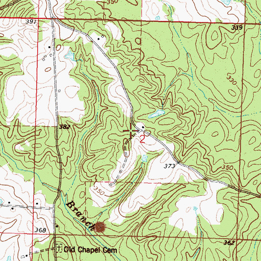 Topographic Map of Chapel School (historical), MS