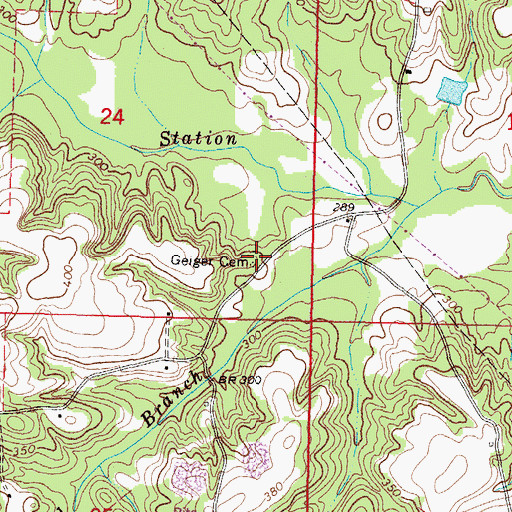 Topographic Map of Giger Church (historical), MS