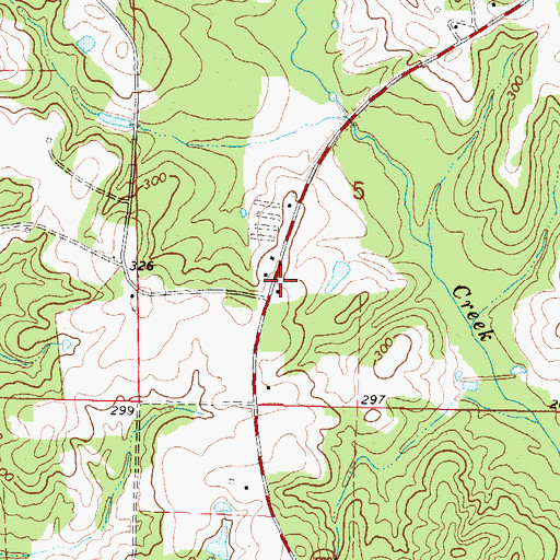 Topographic Map of Pineville School (historical), MS