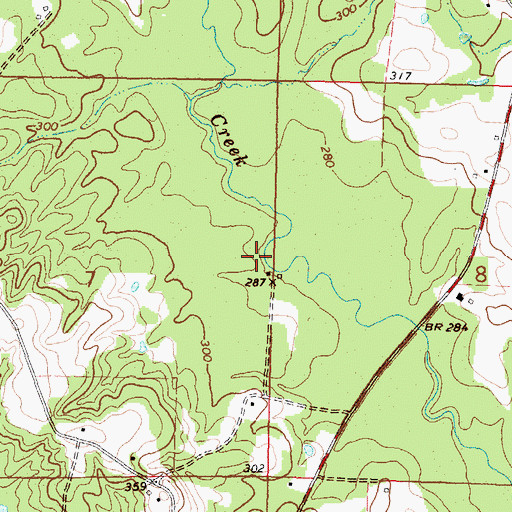 Topographic Map of Strahan Mill (historical), MS