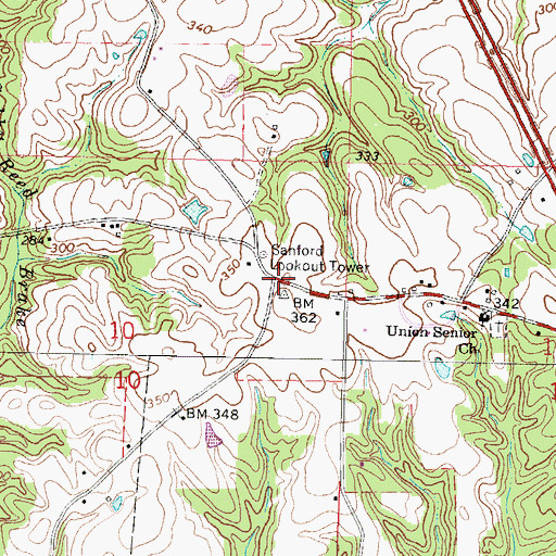 Topographic Map of Walton School (historical), MS