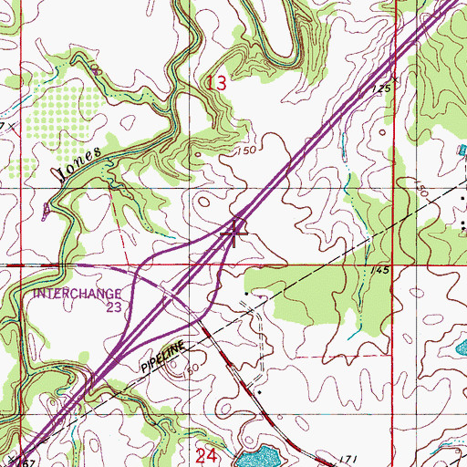 Topographic Map of Abe Branch, MS