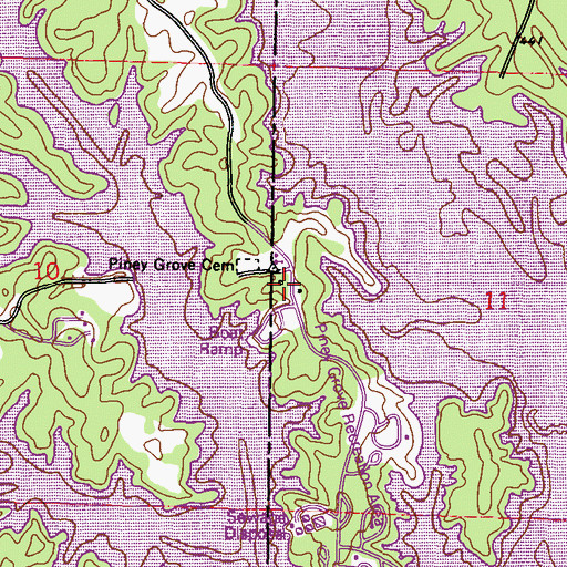Topographic Map of Allen Line School (historical), MS