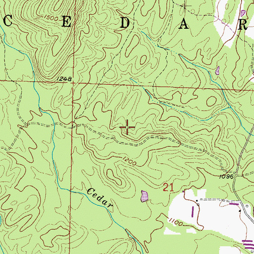 Topographic Map of Township of Cedar, AR
