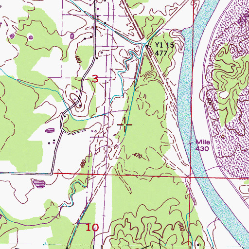 Topographic Map of Blasingame Creek, MS