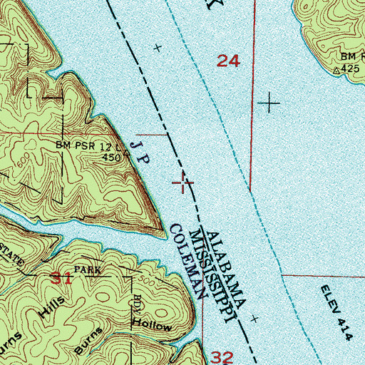 Topographic Map of Bugg Landing (historical), MS