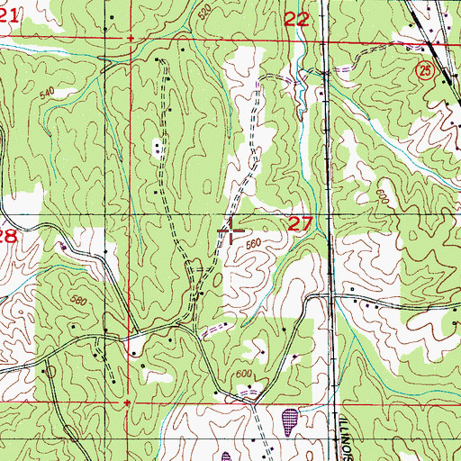Topographic Map of Burnt Mill School (historical), MS