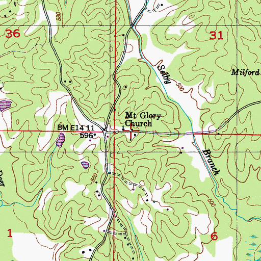 Topographic Map of Cripple Deer School (historical), MS