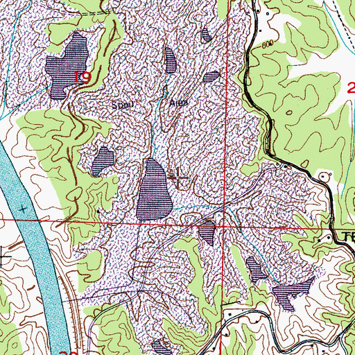 Topographic Map of Divide Overlook Area, MS