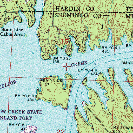 Topographic Map of Ferry Bridge (historical), MS