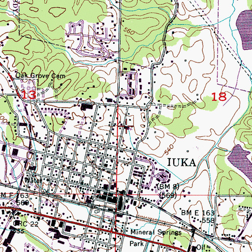 Topographic Map of First Pentecostal Church, MS