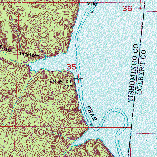 Topographic Map of Fishtrap Ford (historical), MS