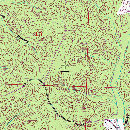 Topographic Map of Grays Box (historical), MS