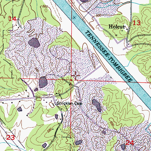 Topographic Map of Holcut School (historical), MS