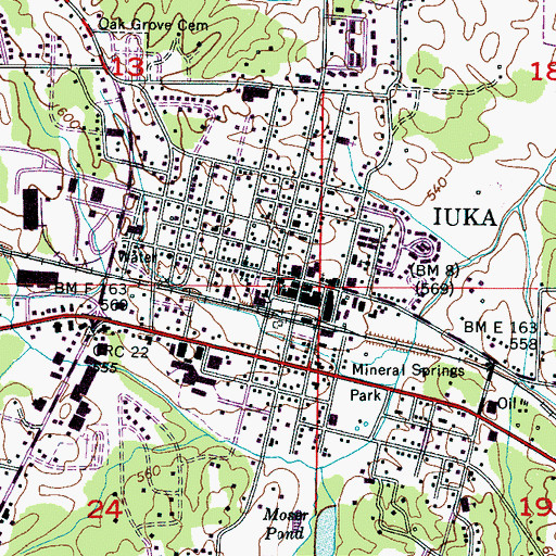 Topographic Map of Iuka Baptist Church, MS