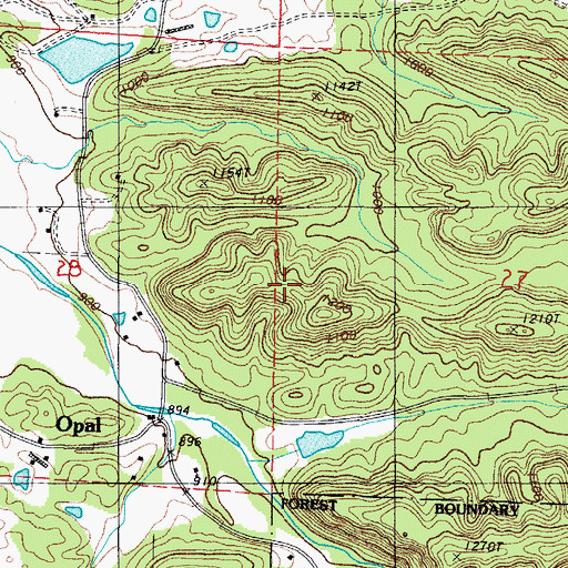 Topographic Map of Township of Mill Creek, AR