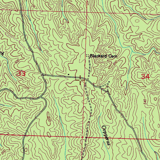 Topographic Map of Lambs Chapel School (historical), MS