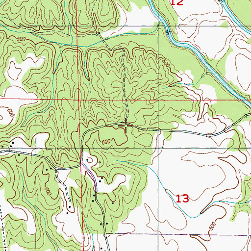 Topographic Map of Manns (historical), MS