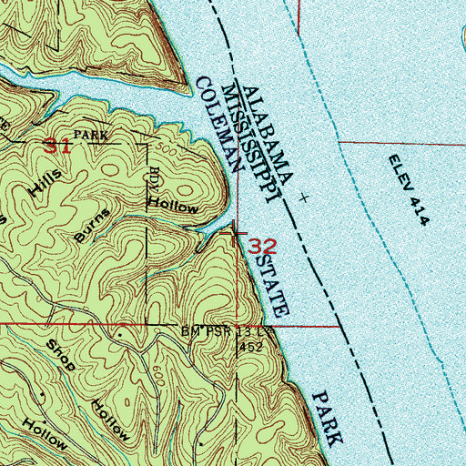Topographic Map of Mawres Landing (historical), MS