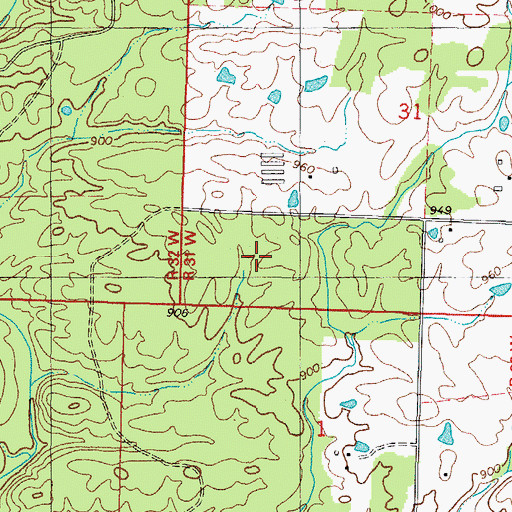 Topographic Map of Township of Ozark, AR