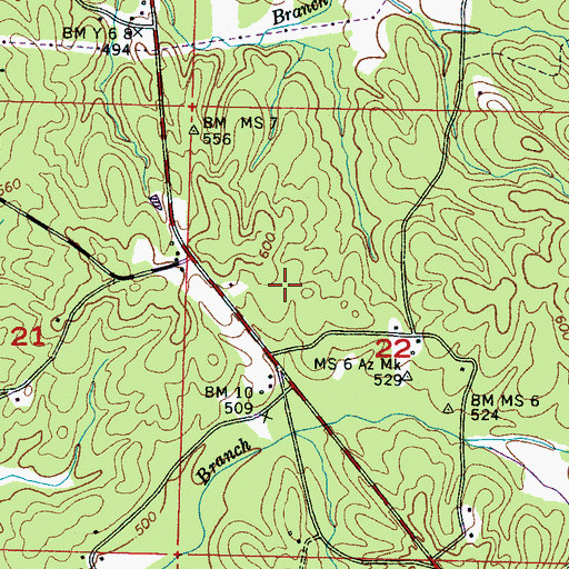 Topographic Map of Patrick School (historical), MS