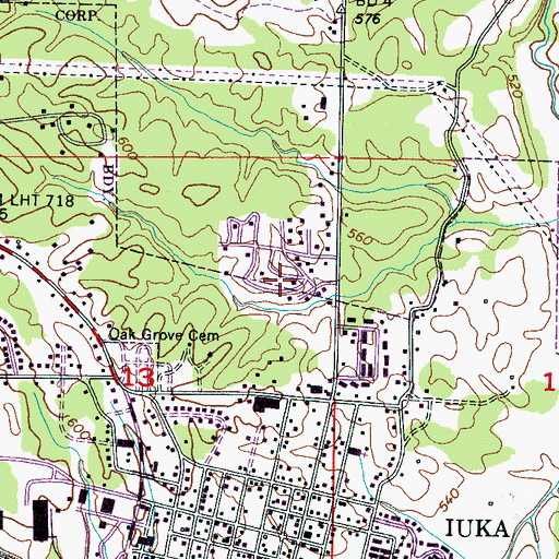 Topographic Map of Pinedale, MS