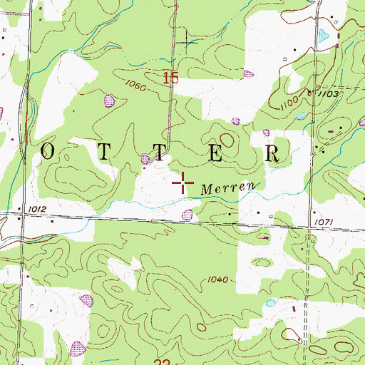 Topographic Map of Township of Potter, AR