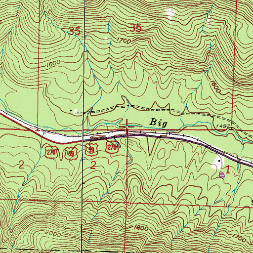 Topographic Map of Township of Rich Mountain, AR