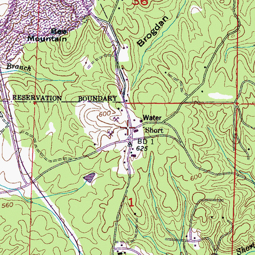 Topographic Map of Short, MS