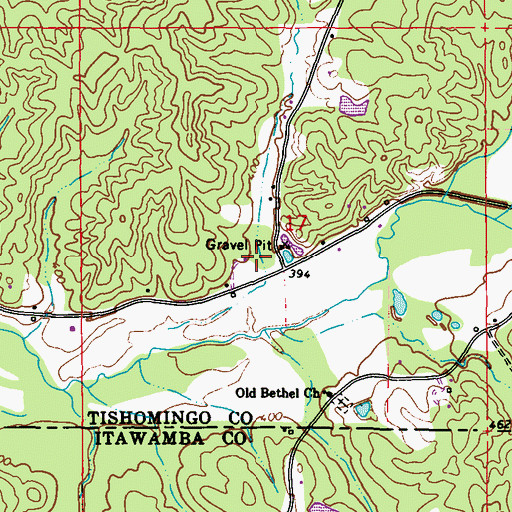 Topographic Map of South Tishomingo School (historical), MS