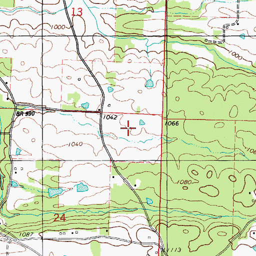Topographic Map of Township of White, AR