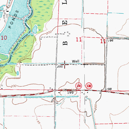 Topographic Map of Township of Belcher, AR