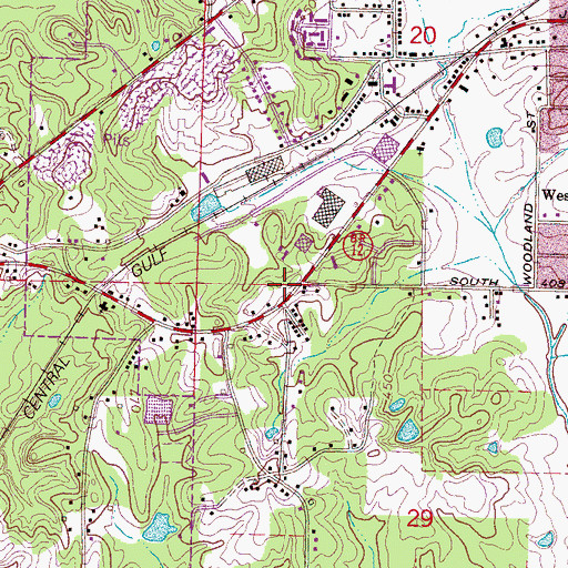 Topographic Map of Airport Industrial Park, MS