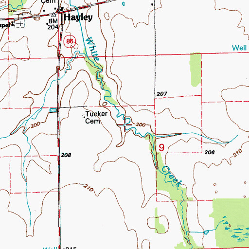 Topographic Map of Township of Bullard, AR