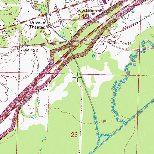 Topographic Map of Buffaloe Mills (historical), MS