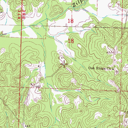 Topographic Map of Burks Precinct (historical), MS