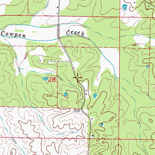 Topographic Map of Cowpen (historical), MS