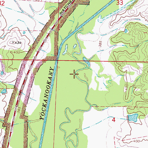 Topographic Map of Fletchers Bridge (historical), MS