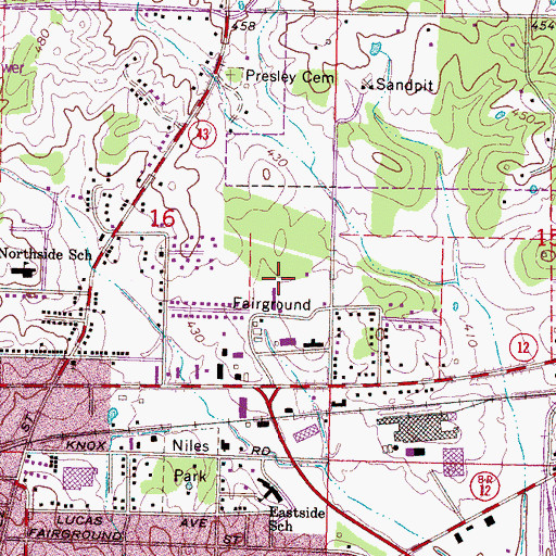 Topographic Map of Landrum Field, MS