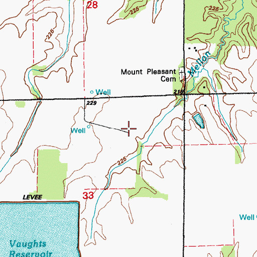 Topographic Map of Township of Center, AR