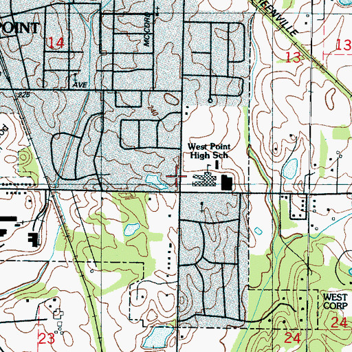 Topographic Map of Bible Baptist Church, MS